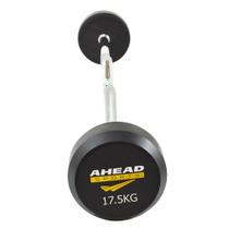 Barra W Montada 17,5 KG AS3009 Ahead Sports Preto e Amarelo