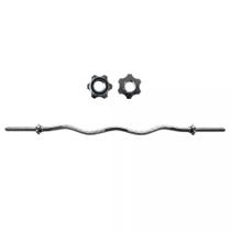 Barra W Musculação Maciça 120cm Cromada com Rosca Consport