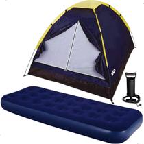 Barraca 2 Pessoas Camping Colchão Solteiro E Bomba Manual