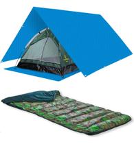 Barraca 2 Pessoas Saco Dormir Colchonete 2em1 Lona 3m Tenda