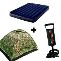Barraca 4 Pessoas CAM + Colchão Inflável ELITE + Bomba de Ar Barraca 4 Pessoas CAM + Colchão Inflável ELITE + Bomba de Ar