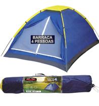 Barraca 4 Pessoas Iglu Acampamento Camping Impermeável Resistente Azul
