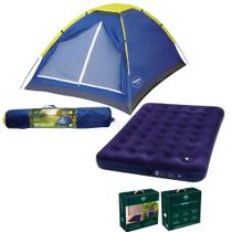 Barraca Acampamento 4 Pessoas Kit Com Colchão Casal Inflável MOR Compacto