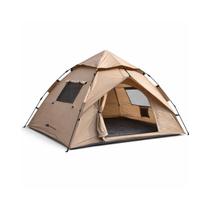 Barraca Automática Camada Única Camping Praia Parque Impermeável com Proteção UV e Ventilação Bege