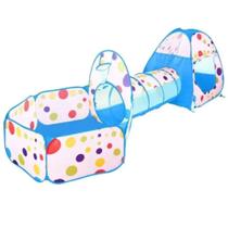 Barraca Cabana Toca Túnel Infantil 3x1 Piscina De Bolinhas - Pop Brinquedos