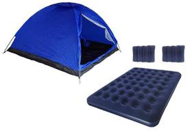 Barraca camping 4 pessoas + colchão casal + 2 travesseiros