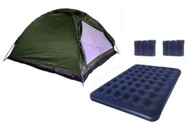 Barraca camping 4 pessoas + colchão casal + 2 travesseiros