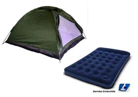 Barraca Camping 4 Pessoas + Colchão Casal C/ Bomba Infladora Barraca Camping 4 Pessoas + Colchão Casal C/ Bomba Infladora
