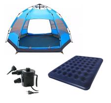 Barraca camping 5-8 pessoas + colchão casal + bomba elétrica 127v Barraca camping 5-8 pessoas + colchão casal + bomba elétrica 127v