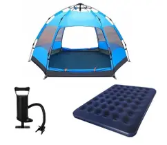 Barraca Camping 5-8 Pessoas + Colchão Casal + Bomba Manual Barraca Camping 5-8 Pessoas + Colchão Casal + Bomba Manual