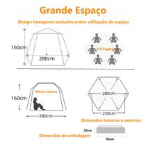 Barraca Camping Grande Automática 5 a 8 Pessoas Tela Anti Mosquito Montagem Rápida Proteção UV Impermeável Barraca Camping Grande Automática 5 a 8 Pessoas Tela Anti Mosquito Montagem Rápida Proteção UV Impermeável