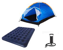 Barraca camping iglu 2 pessoas + colchão casal + bomba manual