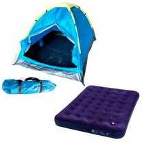 Barraca Camping Para 3 Pessoas Importway + Colchão de Ar Inflável Camping Piscina Casal Mor Aveludado com Fole Barraca Camping Para 3 Pessoas Importway + Colchão de Ar Inflável Camping Piscina Casal Mor Aveludado com Fole