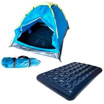 Barraca Camping Para 3 Pessoas Importway Com Cobertura + Colchão de Ar Inflável Camping Piscina Casal Aveludado sem Fole