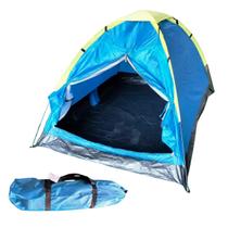 Barraca Camping Para 3 Pessoas Importway Com Cobertura Mosquiteiro Porta Dupla Bolsa de Transporte Resistente Azul