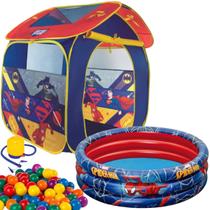 Barraca Casa Liga Da Justiça Dobrável Com Bolinhas Menino Toca Toquinha Casinha Infantil Piscina 200 Litros Grande H18 Inflador - Zippy Toys