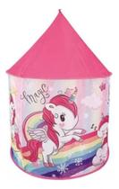 barraca castelo infantil desmontável unicórnio - samba toys