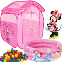 Barraca Com Bolinhas Infantil Toca Minnie Cabana Casinha Piscina Banheira 38 Litros p38