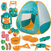 Barraca de acampamento FUN LITTLE TOYS Pop Up com conjunto de equipamentos de acampamento para crianças