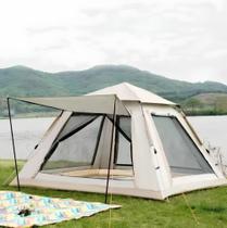 Barraca De Camping Automática 4 A 6 Pessoas Impermeável Com Varanda E Mosquiteiro Espaçosa Barraca De Camping Automática 4 A 6 Pessoas Impermeável Com Varanda E Mosquiteiro Espaçosa