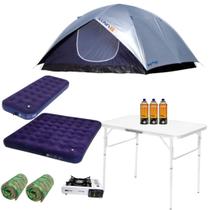 Barraca de camping p/7 pessoas c/mesa portátil + 3 colchão