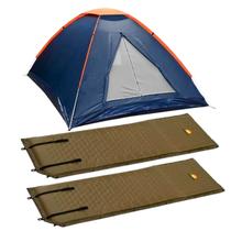 Barraca de Camping Panda NTK 2 pessoas e coluna d'água de 600mm + 2x Colchonetes Auto-Infláveis Isolates Térmicos Verde