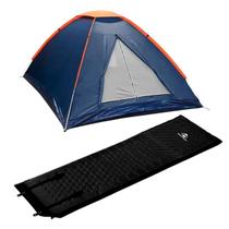 Barraca de Camping Panda NTK 2 pessoas e coluna d'água de 600mm + Colchonete Auto-Inflável Isolate Térmico Preto - Nautika NTK