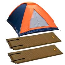 Barraca de Camping Panda NTK 3 pessoas e coluna d'água de 600mm + 2x Colchonetes Auto-Infláveis Isolates Térmicos Verde