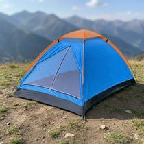 Barraca de Camping Portátil 23 Pessoas Leve Impermeável com Mosquiteiro e Bolsa de Transporte - Azul