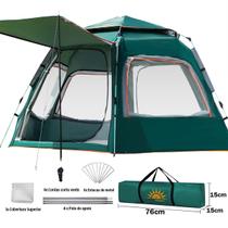Barraca de Camping Varanda Automática Impermeável Proteção UV UPF50 Até 4 a 6 Pessoas
