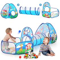 Barraca de jogos para crianças SISTICKER 3 peças Tunnel Ball Pit Indoor