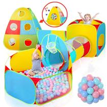 Barraca de jogos para crianças WESKMENS 5 em 1 dobrável com 50 bolas Barraca de jogos para crianças WESKMENS 5 em 1 dobrável com 50 bolas