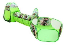 Barraca Infantil 3 Em 1 Dinossauro T-rex Toca Tunel Dobrável