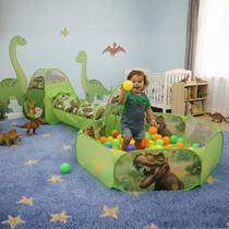 Barraca Infantil 3 Em 1 Dinossauro Túnel Piscina 100 Bolinha Barraca Infantil 3 Em 1 Dinossauro Túnel Piscina 100 Bolinha