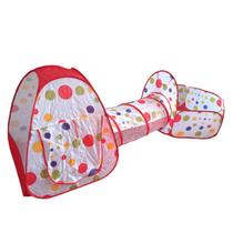 Barraca Infantil Cabana Grande Tenda com Piscina para Bolinhas Toca 3 em 1 Vermelha Importway Bw158