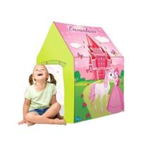 Barraca Infantil Castelo Encantado Bombeiro Desmontável Casinha Tenda Toca Cabana Criança Menina 1,15x0,85cm