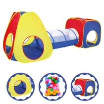 Barraca infantil divertida colorida com 60 bolinhas e tubo