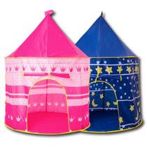 Barraca Infantil Dobrável Tenda Toca Cabana Castelinho Rosa E Azul Barraca Infantil Dobrável Tenda Toca Cabana Castelinho Rosa E Azul