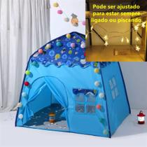Barraca Infantil Menina Rosa Flor Com Luz Cabana Menino Azul foguete