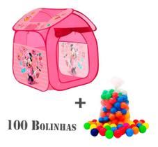 Barraca Infantil Minnie Toca Casinha 98 x 78 x 78 cm Original Tenda Com 100 Bolinhas 4312