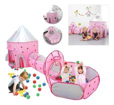 Barraca Infantil Rosa Toca Túnel 3 X 1 Barbie Cesta Basquete Barraca Infantil Rosa Toca Túnel 3 X 1 Barbie Cesta Basquete