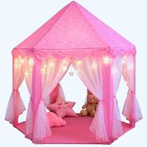 Barraca Infantil Tenda Cabana Castelo Principe Luzes Rosa Castela Barraca Infantil Tenda Cabana Castelo Principe Luzes Rosa Castela