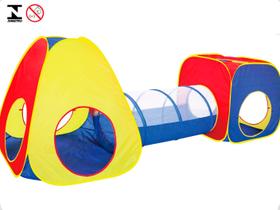 Barraca Infantil Toca 3x1 Com Tunel Dobravel e Bolsa De Transporte Para Maior Facilidade No Transporte Barraca Infantil Toca 3x1 Com Tunel Dobravel e Bolsa De Transporte Para Maior Facilidade No Transporte