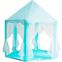 Barraca Infantil Toca Castelo Princesa com Luz Led Cabana Tenda Azul Brinqway BW132AZ