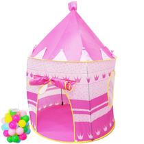 Barraca Infantil Toca Dobrável Castelo 50 Bolinhas Menina Cabana Tenda Rosa Brinqway BW-068RS