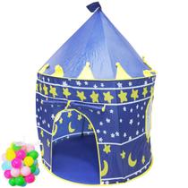 Barraca Infantil Toca Dobrável Castelo 50 Bolinhas Menino Cabana Tenda Azul Brinqway BW-068AZ