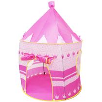Barraca Infantil Toca Dobrável Castelo Menina Cabana Tenda Divertida Rosa Brinqway BW-068RS
