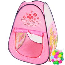 Barraca Infantil Toca Dobrável Menina Princesa Cabana Tenda Rosa 50 Bolinhas Brinqway BW135RS