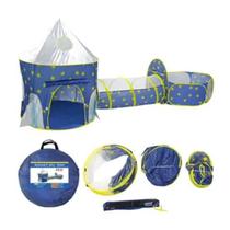 Barraca Infantil Toca Túnel 3 Em 1 Azul Barraca Infantil Toca Túnel 3 Em 1 Azul
