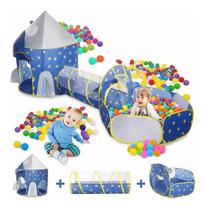 Barraca Infantil Toca Túnel 3 Em 1 Azul Barraca Infantil Toca Túnel 3 Em 1 Azul